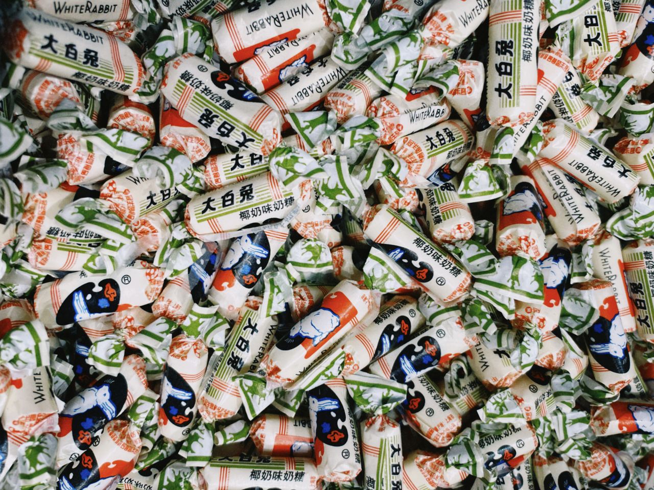 Mastering the First Impression: Your intriguing post title goes here A pile of colorful White Rabbit candy wrappers in a vibrant flat lay arrangement.